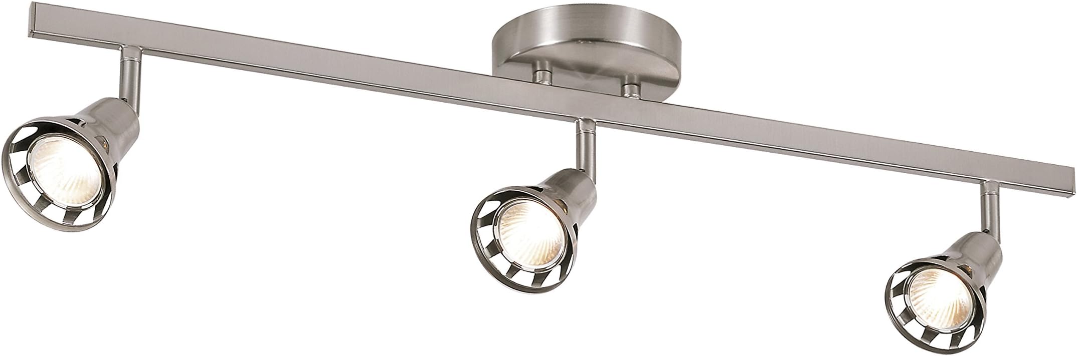 Trans Globe Imports W-493 BN Transitional Three Light Track Light from Renew Collection in Pewter, Nickel, Silver Finish, 28.00 inches