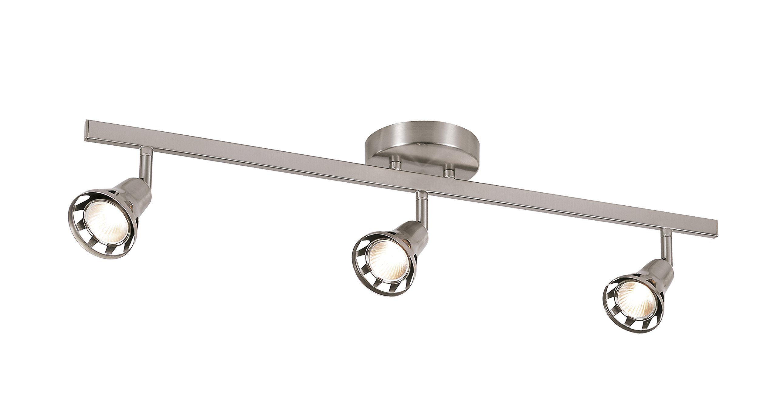 Trans Globe Imports W-493 BN Transitional Three Light Track Light from Renew Collection in Pewter, Nickel, Silver Finish, 28.00 inches
