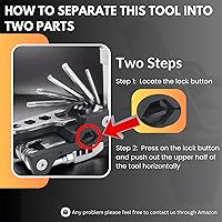 Vista 4 de USHAKE Kit de reparación multifunción portátil 20 en 1 para bicicleta con llaves hexagonales, palancas de neumáticos ligeras para ciclismo