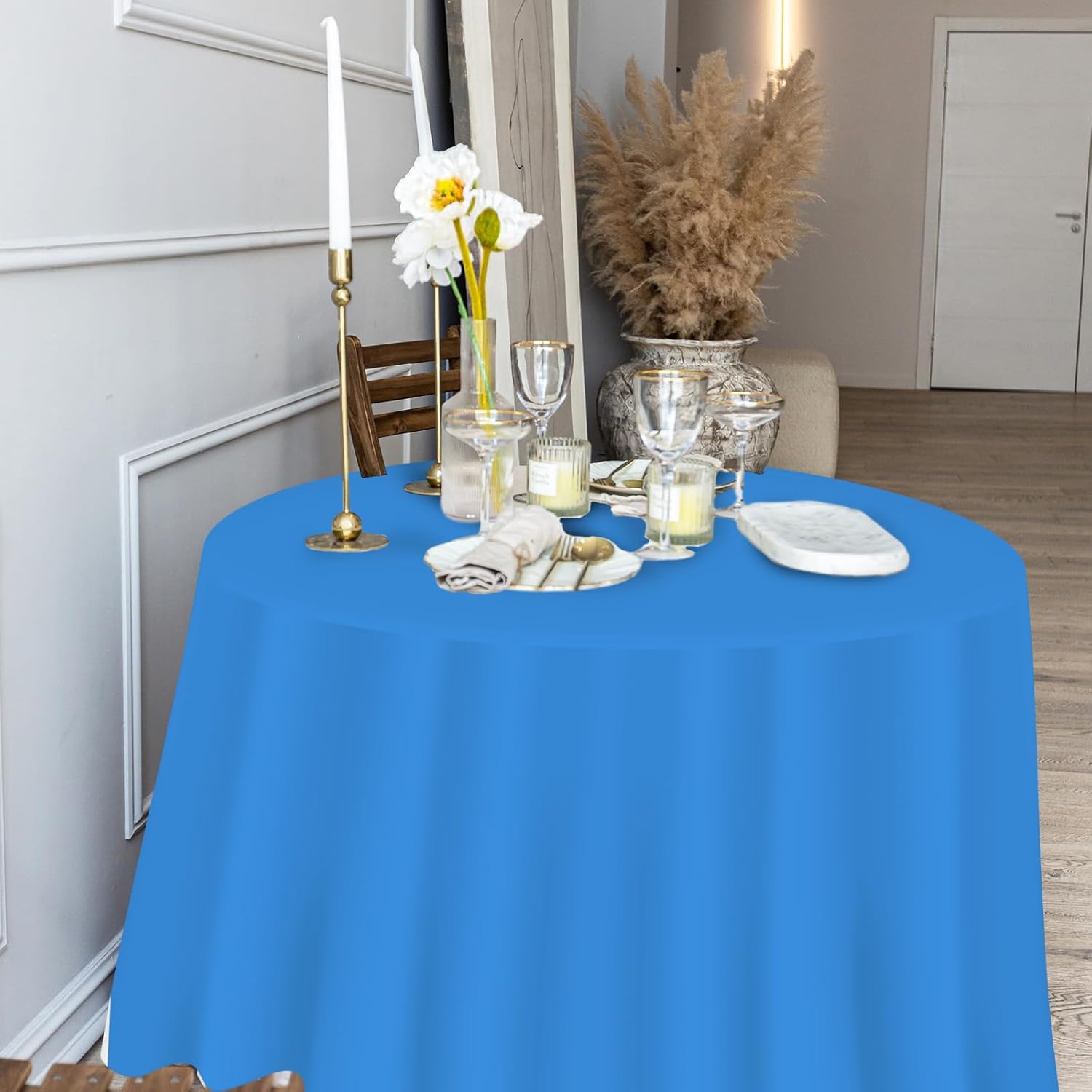 Whaline 24Pcs Neon Color Plastic Tablecloth 6 Fluorescent Colors Round Table Cover Waterproof Table Cloth for Party Decoration Supplies, 84 Inch