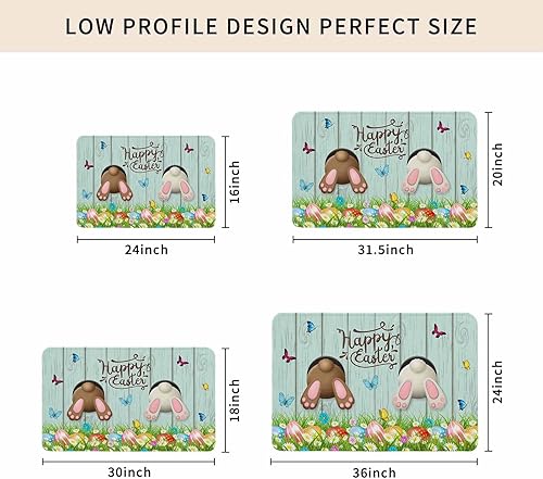 Vista 523 de Tapete de Feliz Navidad, tapete antideslizante para puerta delantera, baño, cocina, dormitorio, patio, entrada, 16 x 24 pulgadas, rojo, negro y verde