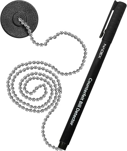 Miniatura 10 de Nadex El bolígrafo falso seguro se fija al mostrador, dorado para real, negro para falsificaciones, detecta facturas falsificadas, 4 bolígrafos, 1