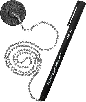 Nadex Secure Counterfeit Pen Attaches to Counter, Gold for Real - Black for Fake, Detect Counterfeit Bills - 1 Pen, 1 Base