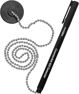 Nadex Secure Counterfeit Pen Attaches to Counter, (Gold for Real - Black for Fake), Detect Counterfeit Bills - 1 Pen, 1 Base
