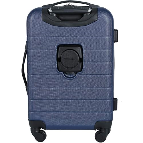 Wrangler 20" Smart Spinner Carry-On Luggage With Usb Charging Port, 20 Inch Carry-On, Navy Blue