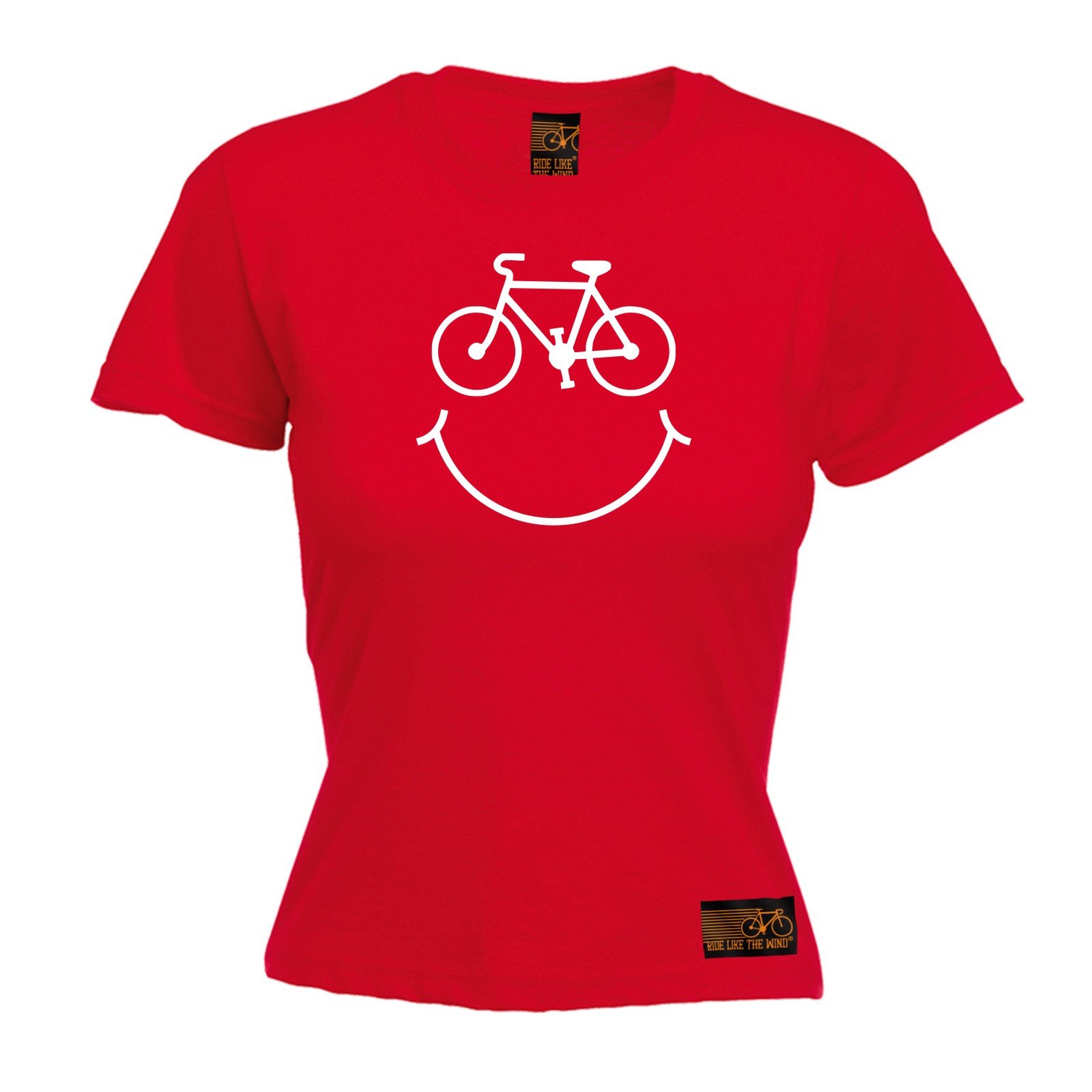 Ride Like The Wind Women's Bicycle Smile - Ladies Fitted T-Shirt