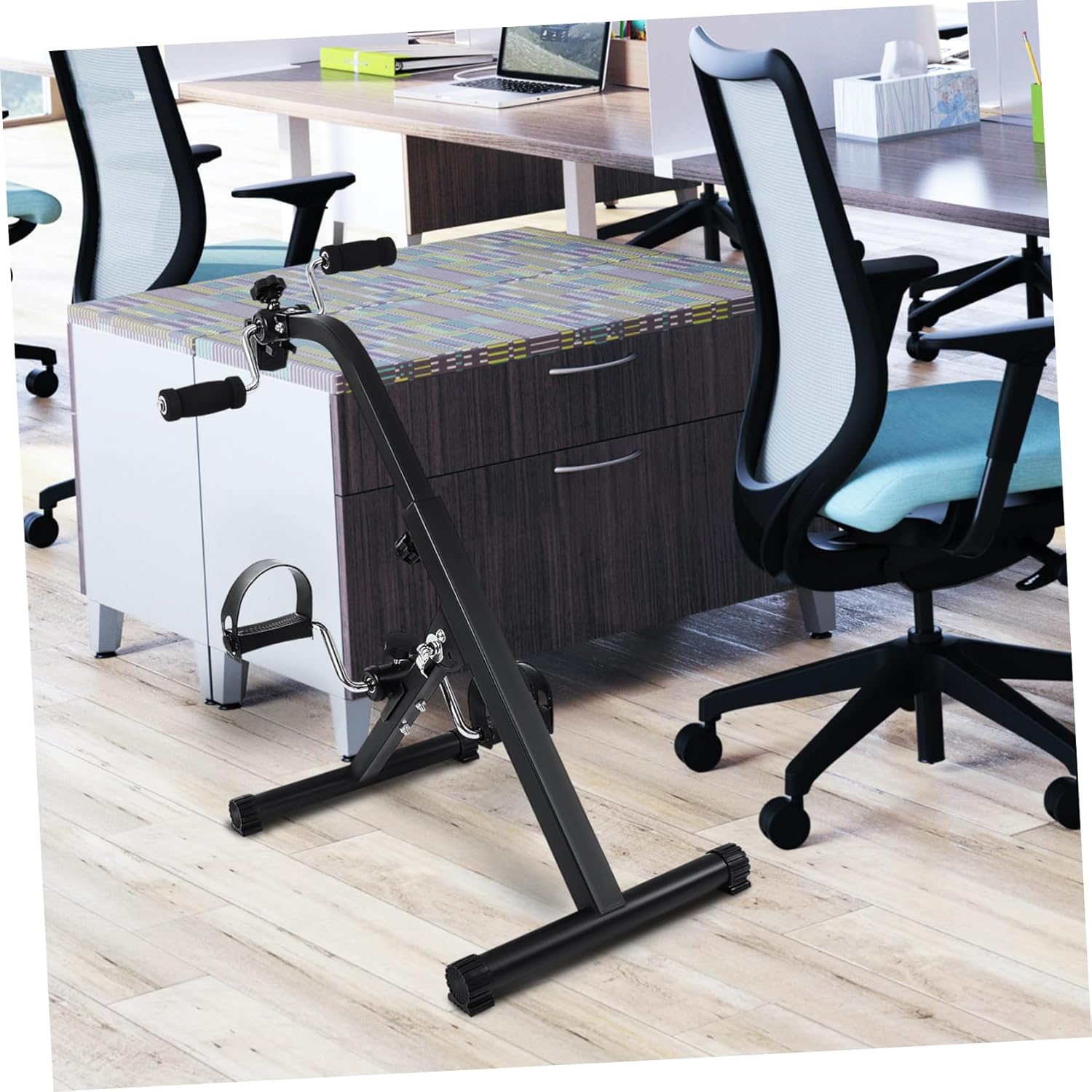 Sosoport Pedal Exerciser for Seniors Adjustable under Desk Bike Arm Roller Compact Foot Exercise Equipment Structure and Display Screen for Easy Tracking