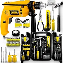 Kit Completo Parafusadeira e Furadeira 200 pçs Ferramentas Profissionais, maleta de acessorios completa