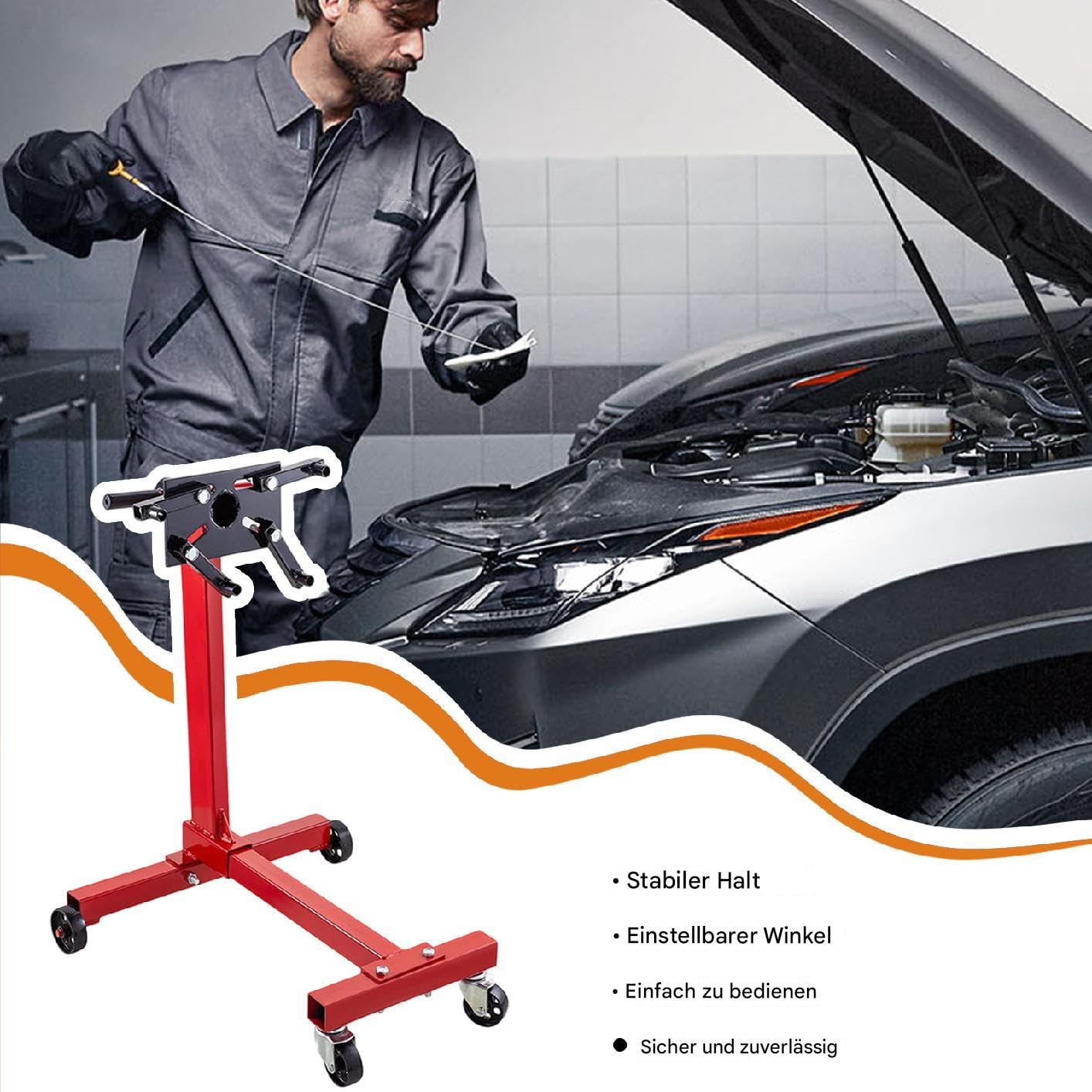 Supporto Motore per Carichi Pesanti Supporto in Acciaio con Portata fino a | Sollevatore Motori per Auto e SUV Per Automotive SUV Camion Officina Garage Manutenzione Ricostruzione Sollevame
