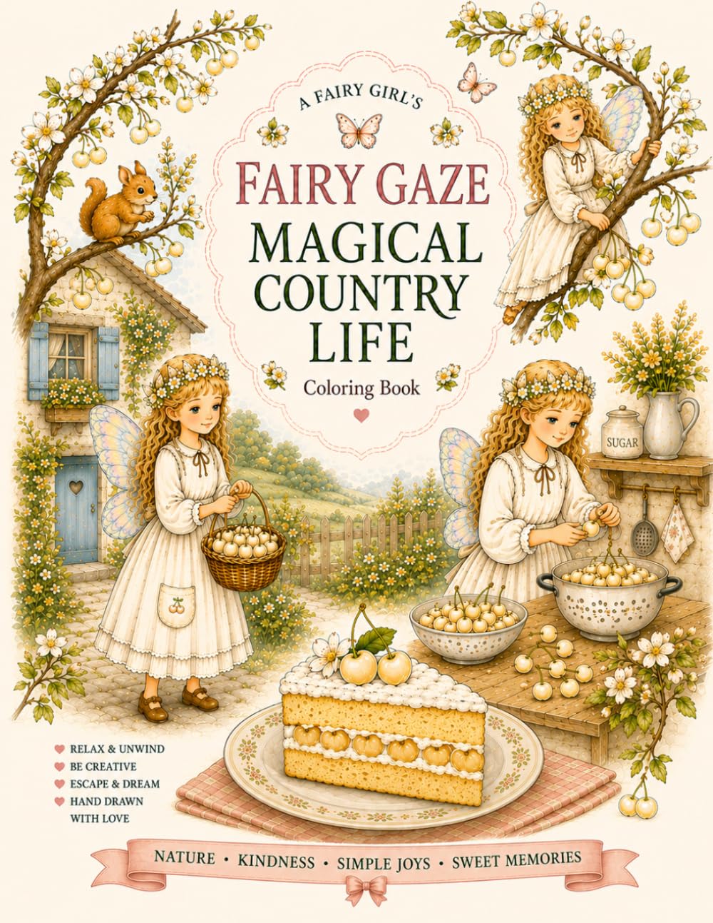 Fairy Gaze: Magical Country Life Coloring Book