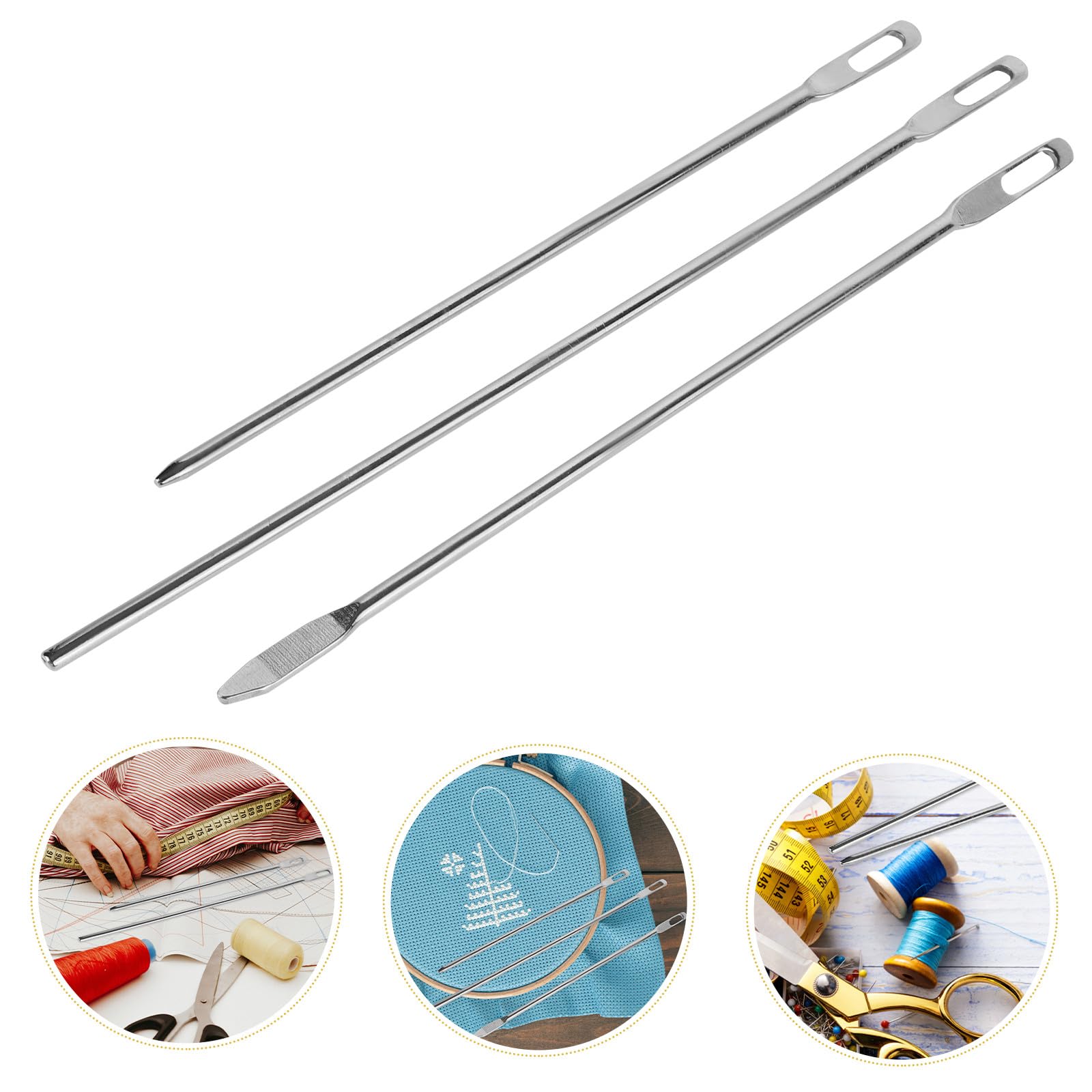 Toyvian Herramienta Enhebrador de Alambre 3 Unidades para Bordado y Quilting Acero de Titanio Niquelado Resistente
