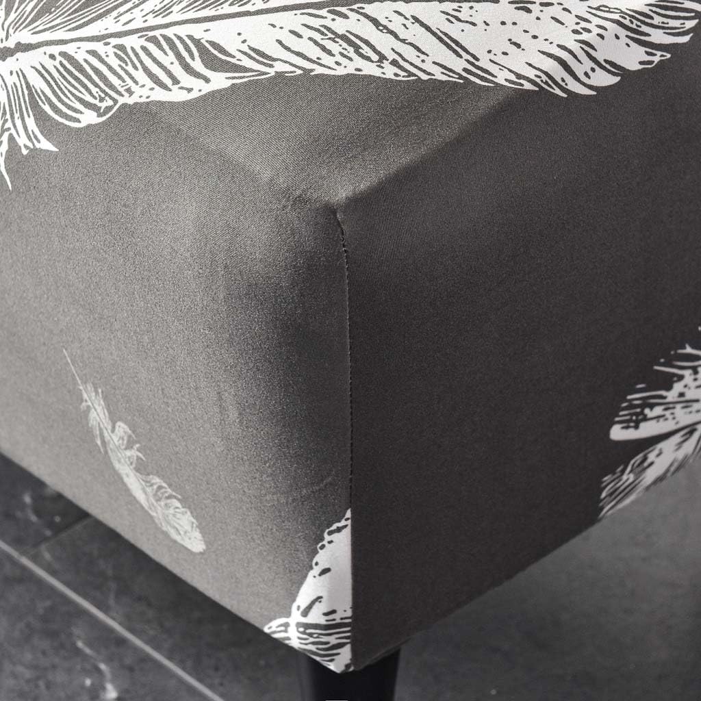 Rectangular Ottoman Stretch Cover Non-Slip Footstool Slipcover Elastic Bottom for Easy Fit Sofa Protector Furniture Cover for Home Decor