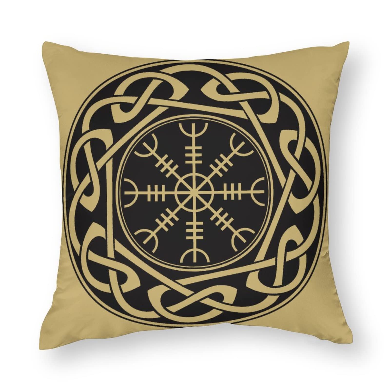 Nibabaeu Multicolor Cushion Covers 1 Pcs Helm Awe Terror Icelandic Vikings Decorative Pillow Covers 16"X16" Soft Polyester Square Pillow Cases Pillowcases