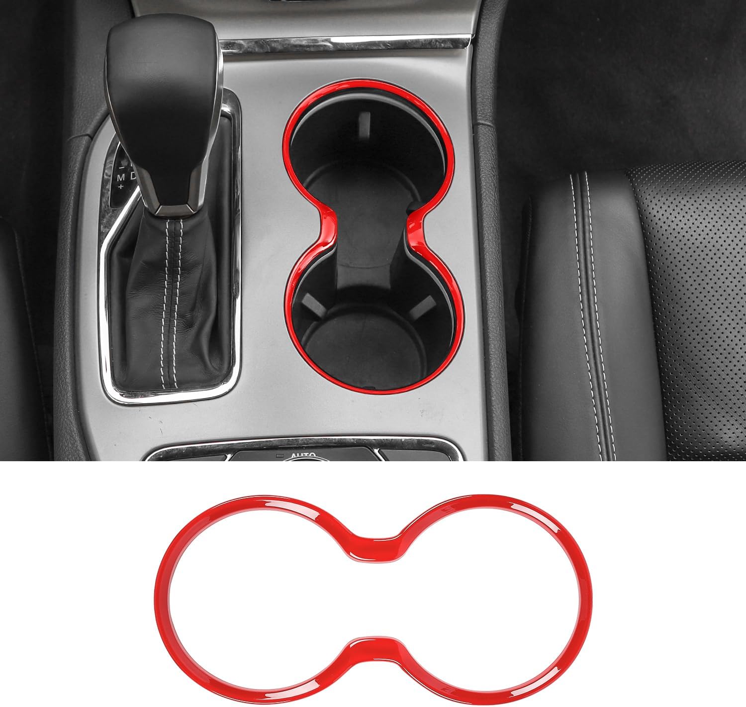 Jimen Compatible with Jeep Grand Cherokee 2011-2021, Front Cup Holder Cover Trim (Silver)