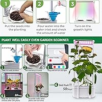 Vista 8 de Kit de sistema de cultivo hidropónico con enrejado, sistema de jardinería hidropónica inteligente con luz LED de crecimiento, kit de cultivo