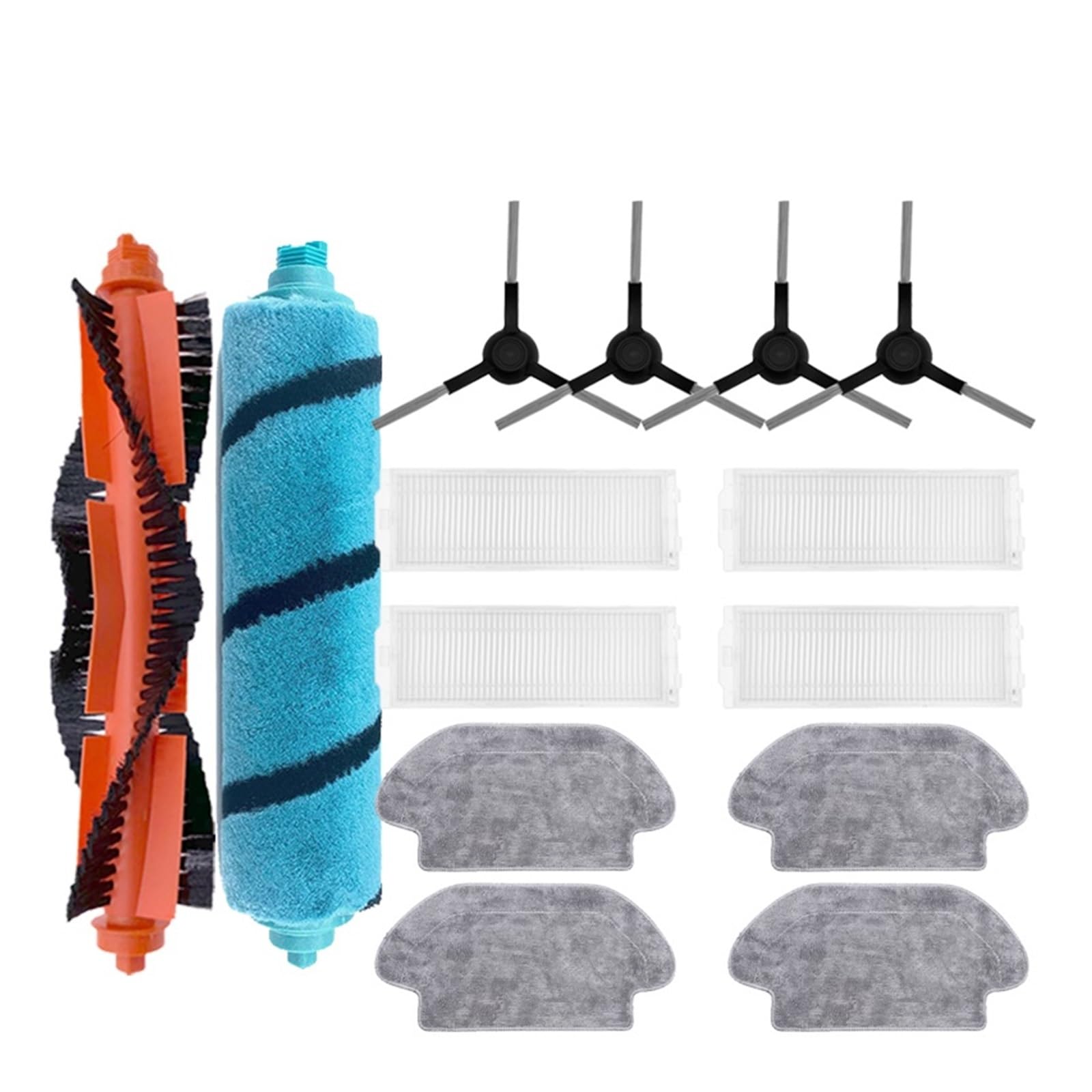 Kicici Roller Side Brush Filter HEPA Mop Rag Cloth Compatible With Xiaomi Robot Vacuum S10 / S12 / B106GL Series Replacement Accessories Parts(078)