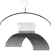 Mawa Narrow Petite Clothing Hangers, Steel Hanger with Non-Slip Coating, for Shirts, Dresses, Camisoles, T-Shirts, Space-Saving, 360-degree Rotatable Hook, Set of 20, Black