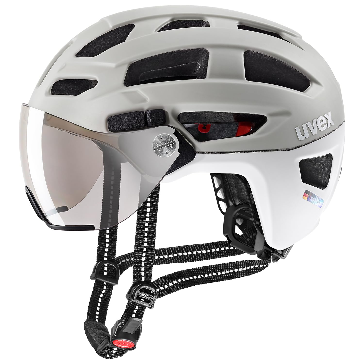 uvex Finale Visor - Urban Safety Helmet for Women and Men - Filter Category 1 - Includes LED Lighting - Sand-White Matt - 52-57 cm-image-11
