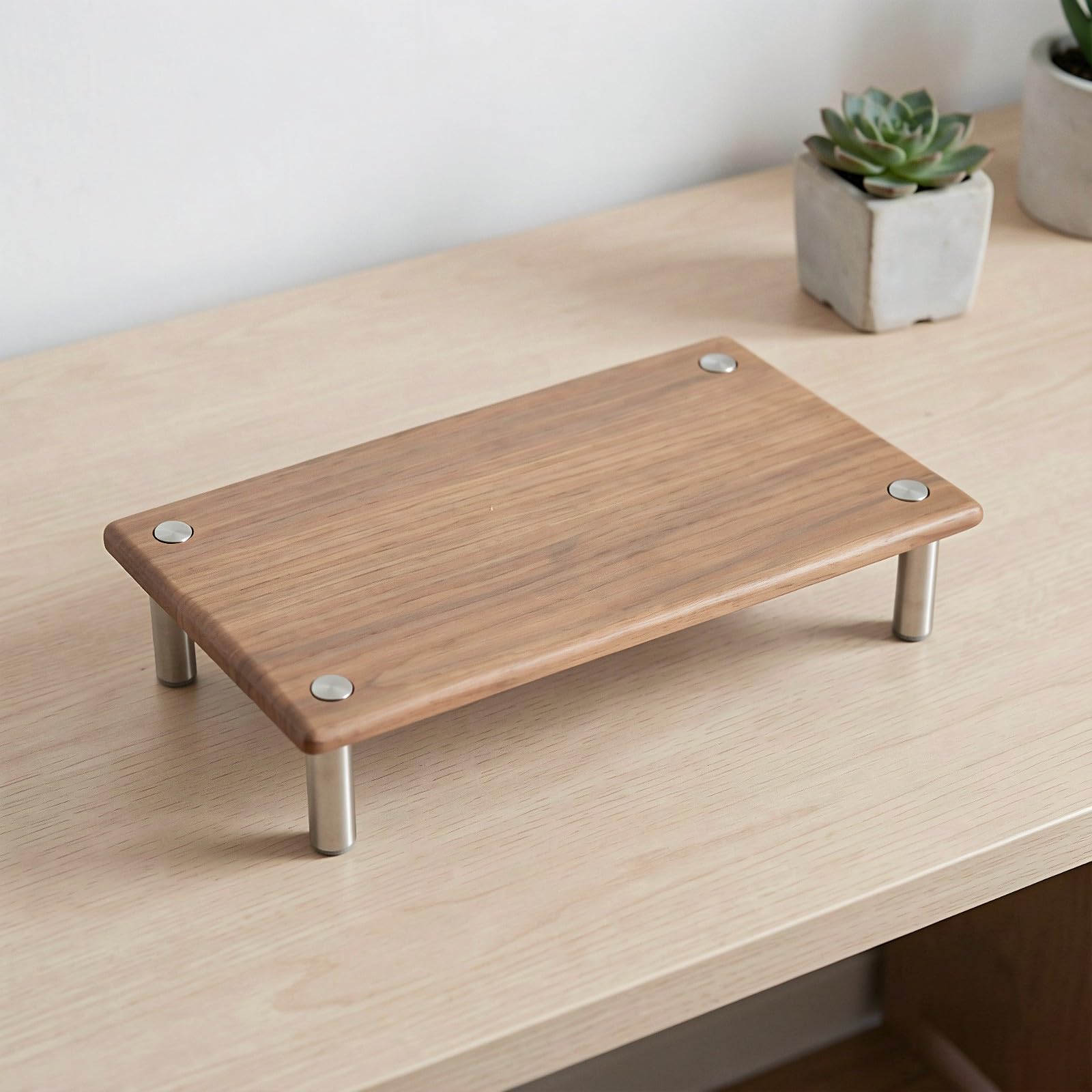 UKCOCO Soporte de madera para monitor, organizador de escritorio, base