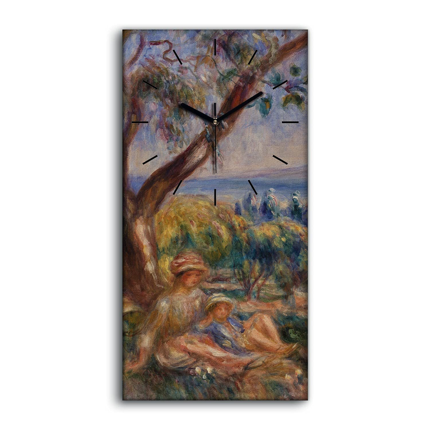 Horloge sur Toile Salon Chambre Art Mural 30x60cm Image Décoration Arbres de la forêt