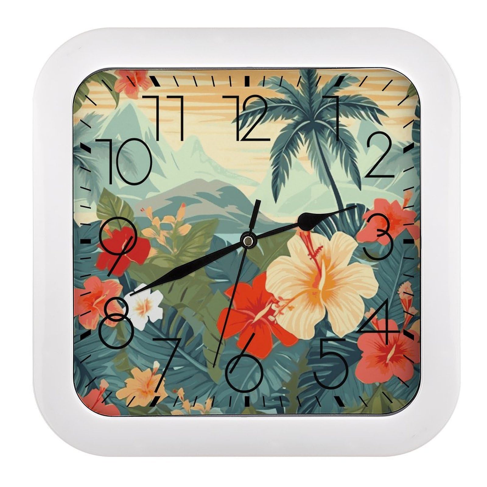 Horloge murale moderne minimaliste MUSM carrée fonctionnant à piles pour décoration