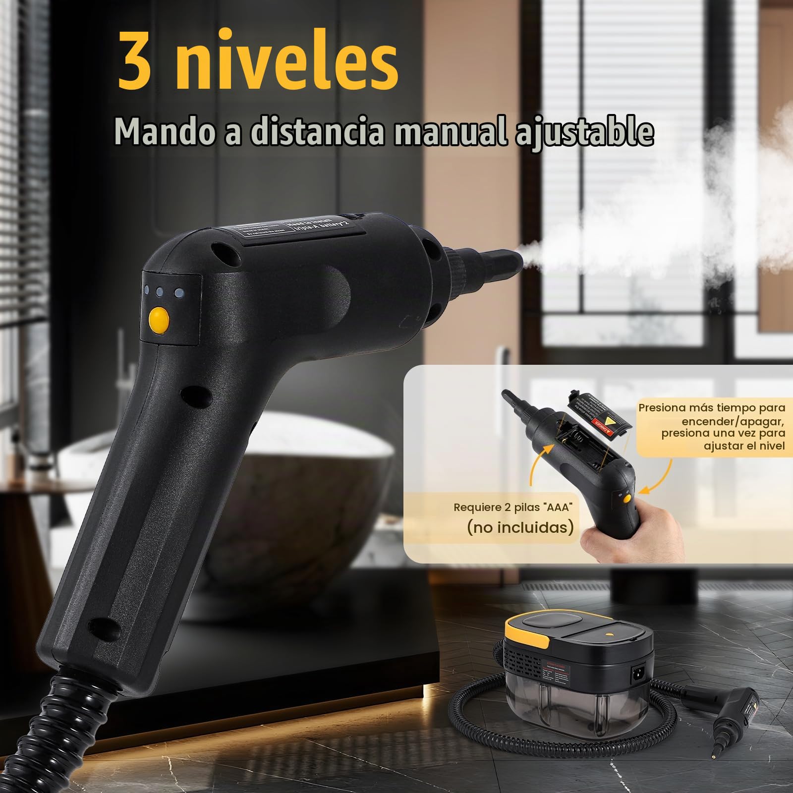 Moongiantgo Limpiador a Vapor Portátil a Alta Temperatura&Presión 1500W