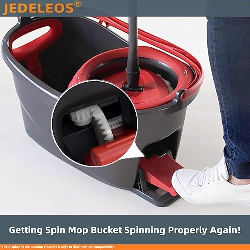 Miniatura 5 de JEDELEOS Engranaje de cubo de trapeador giratorio para O-Cedar, cubo de fregona fácil Vilida y más, reemplazo de pedal giratorio reparación de