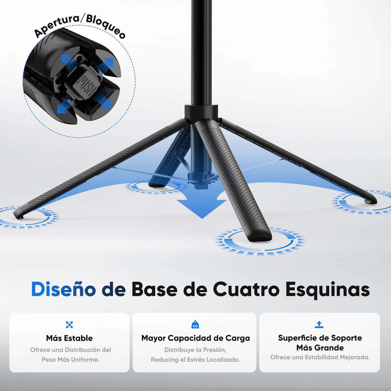 Jeebel Trípode de Seguimiento Facial 180cm Extensible Selfie Pole con Luz LED/Control Gestos/Control Remoto/NO App/360°Giratorio - Estabilizador Gimbal para Teléfono Action-Cam DSLR de Video Live Vlog