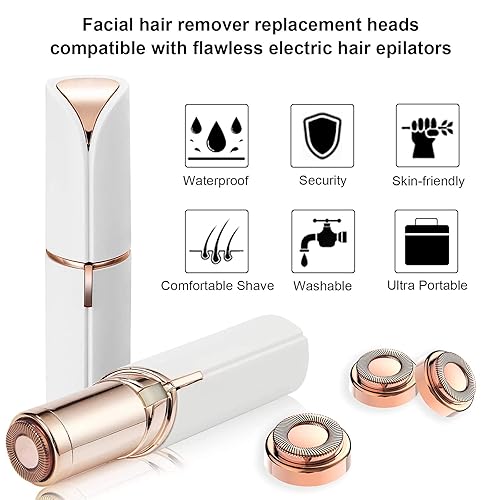 Miniatura 3 de 4 cabezales de repuesto LinMei compatibles con GEN 1 Finishing Touch Flawless removedor de pelo sin dolor para mujer, con cepillos de limpieza y