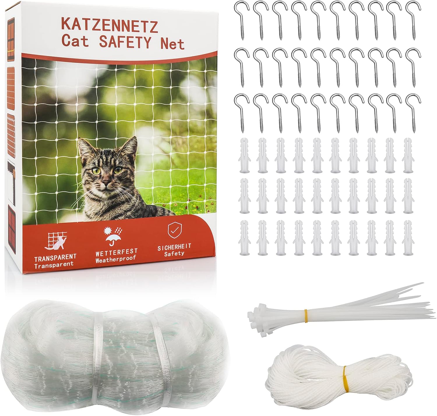Homarket Cat Safety Net Cat Net Balcony Protection Net Dog Fence Nets Transparent Nylon Pet