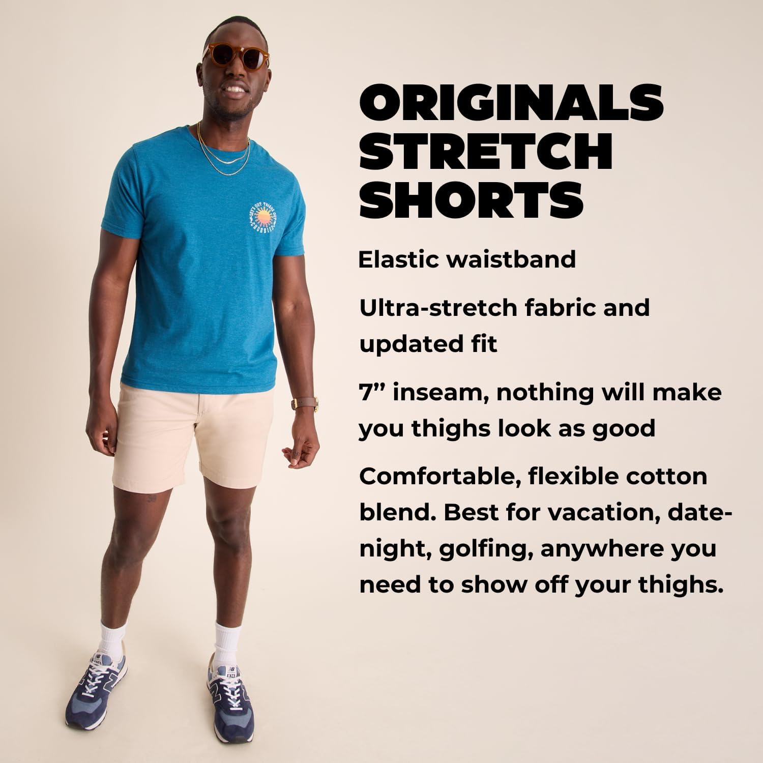 Chubbies Chino Shorts Men 7 Inch - Mens Shorts Casual with Elastic Waistband, Side and Back Pockets, Stretch Cotton Blend - Image 4