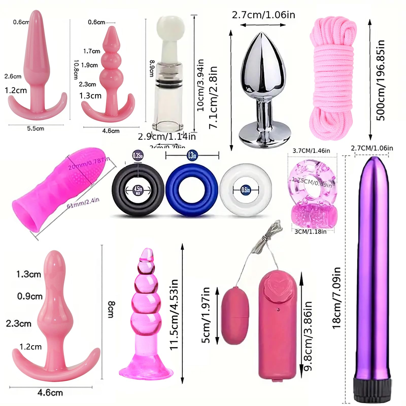 Bondage Set Jouets Sexuels Ensemble 31 Pièces Jouets Sexuels SM Extrêmes pour Adultes Avec Menottes Menottes de Cheville Ensemble de Lit Plug Anal Ensemble pour Amateurs De Bondage (Rose)