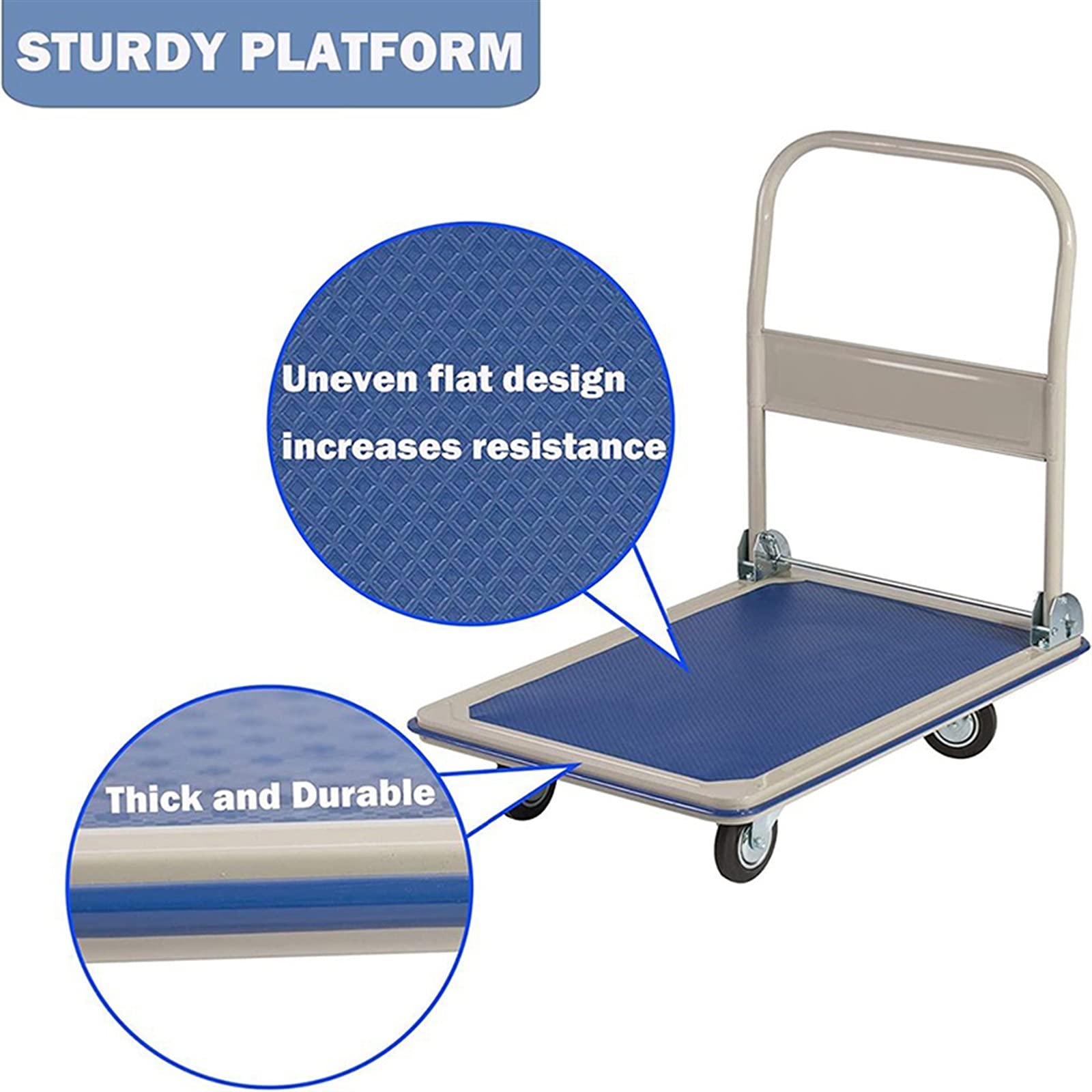 Wózek platformowy Wózek z platformą składany wózek platformowy Heavy Duty Wózek podręczny Wózek do przeprowadzki Wózek z platformą do magazynu domu