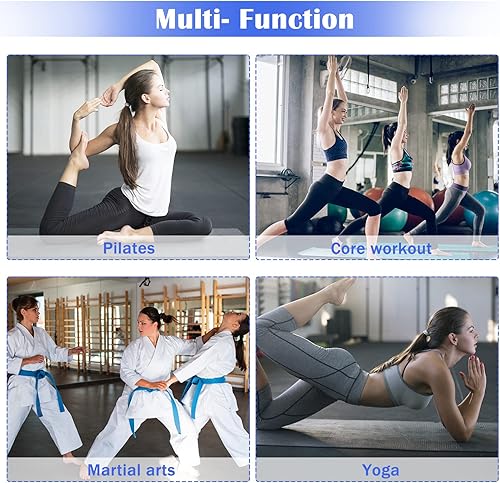 Vista 37 de Colchoneta de gimnasia para acrobacias, plegable, tapete de ejercicio para niños, adultos, tapete de yoga de piel sintética con asas de transporte