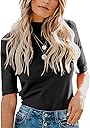 LIYOHON Womens Tops Dressy Casual Mock Turtleneck Business Short Sleeve T Shirts Going Out Tops 2026