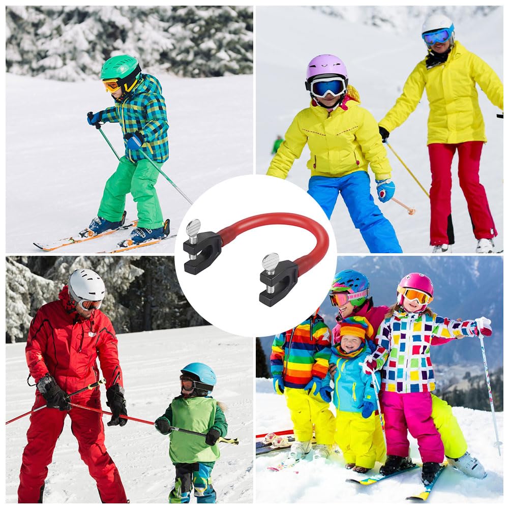 Skispitzenverbinder Kinder,Skitrainingshilfe Skispitzen,Snowboard Spitze Clips,Elastische Skispitzen Verbindung,Perfect für Anfänger