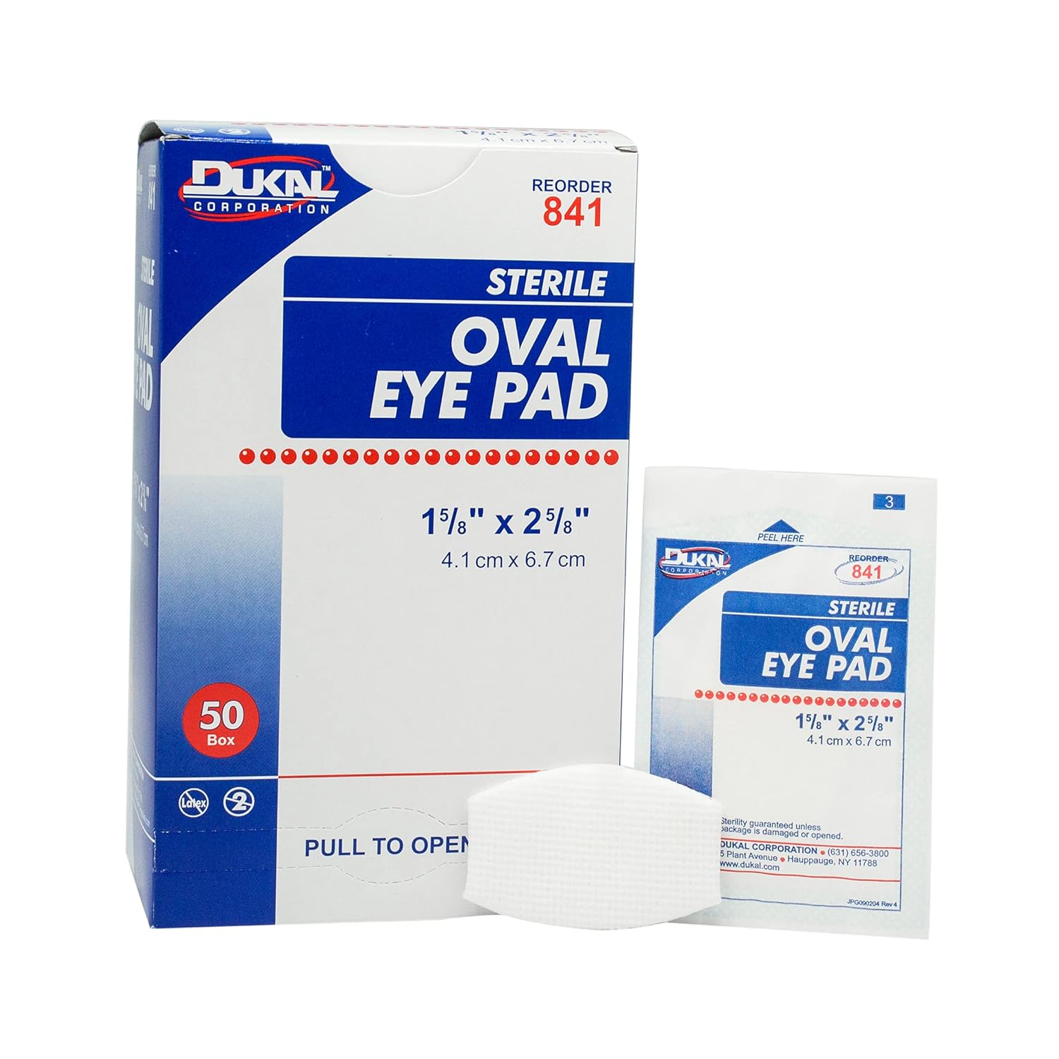 Dukal Eye Pad, Sterile, 1-5/8" x 2-5/8", White (Pack of 600)