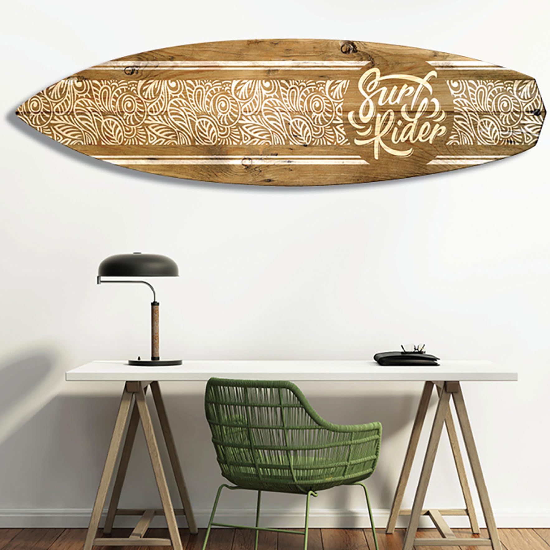 Planche de Surf Décorative,Impression sur Alu Dibond, Surf Rider, 150x40 cm Alu - Made in France