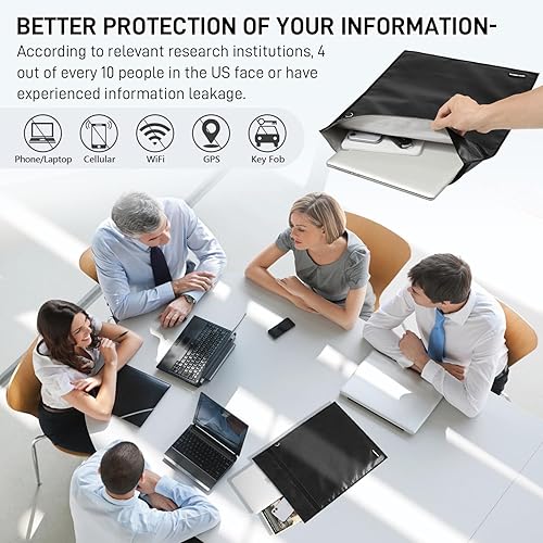Miniatura 2 de Bolsa Faraday (3 unidades) para portátiles, tabletas y teléfonos, bolsa de bloqueo de señal RFID, jaula Faraday, emisión de señal para protección de