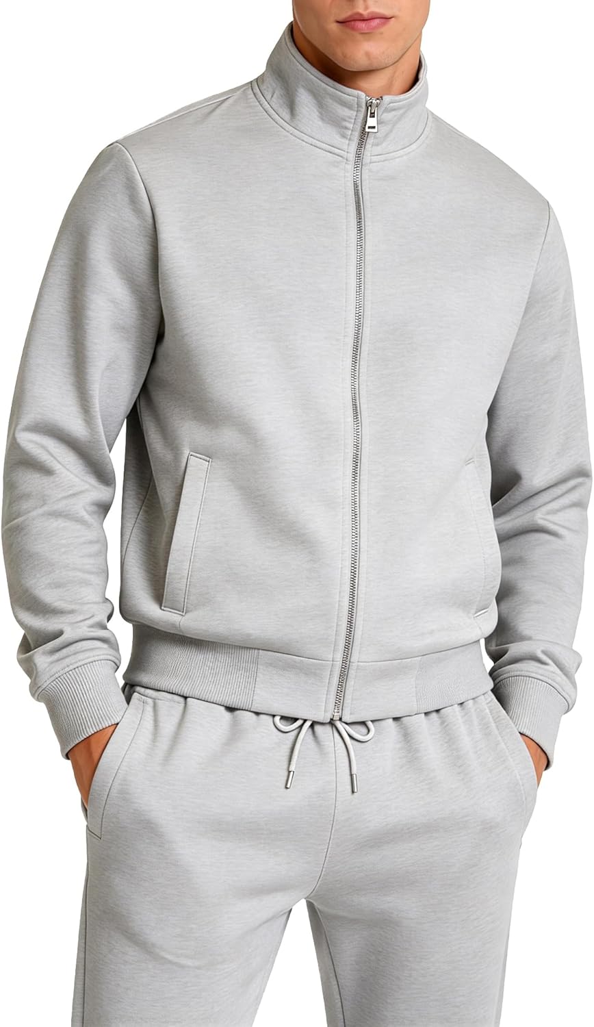 Men's Tracksuits Sweatsuits for Men Sweat Track Suits 2 Piece Stand-up Collar Athletic Jogging Warm Up Full Zip Sets