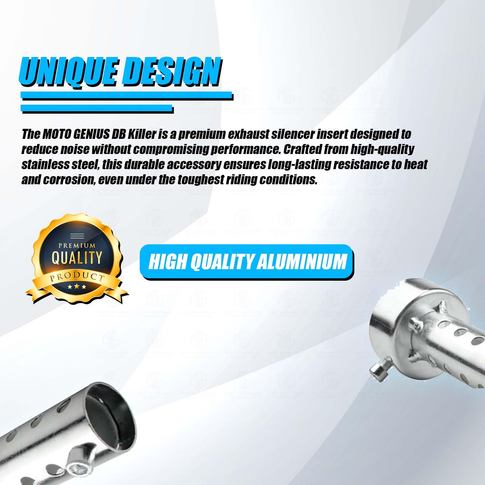 MOTO GENIUS Motorcycle Stainless Steel Universal Exhaust DB Killer | 51mm Silencer Muffler for Enhanced Performance (Funnel Shape) - Image 2 thumbnail