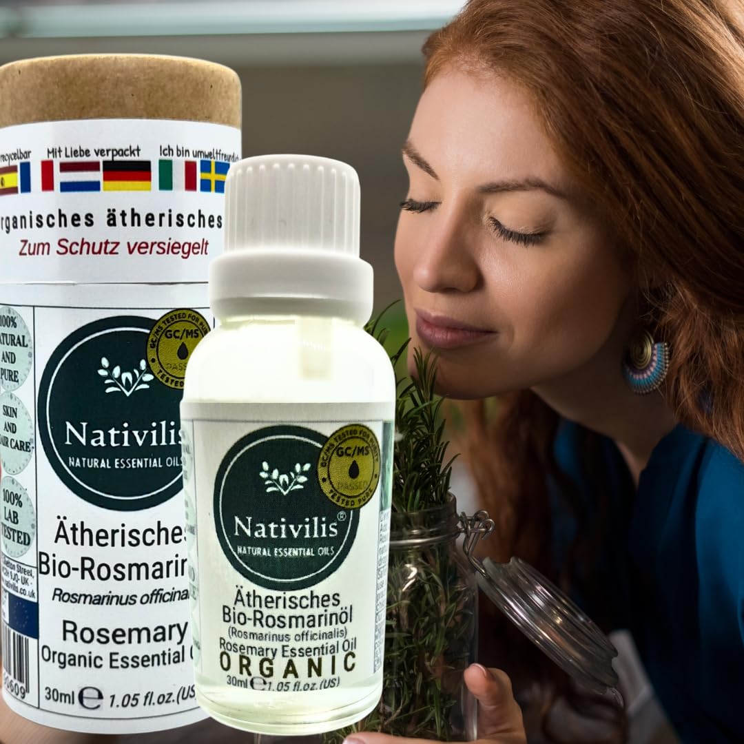 Nativilis Bio Ätherische Öle Set – Teebaum, Eukalyptus, Zedernholz, Fenchel & Rosmarin – 5 x 30 ml – Für Aromatherapie, Haut- & Haarpflege