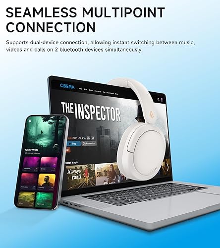 Miniatura 6 de Edifier W800BT Pro - Auriculares híbridos con cancelación activa de ruido, audio de alta resolución, cancelación de ruido de llamada AI, tiempo de