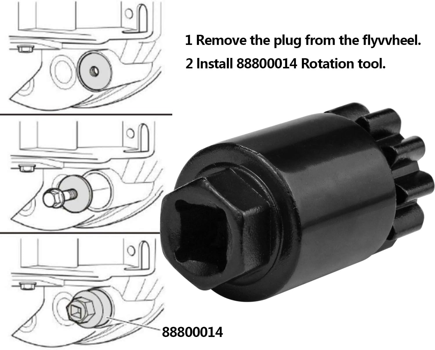 Bentolin Truck Flywheel Turning Tool, Flywheel Barring Tool Alternative to 88800014 88840317 Compatible for Volvo & Mack D11 D13 D16 MP7 MP8 MP10 (2008-2020)