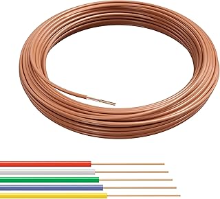 THE CIMPLE CO Thermostat Wire 18/5, 10 FT, Solid Copper, 18 Gauge, 5 Conductor, Residential, Commercial and Industrial Rated, 3 Meter, Brown
