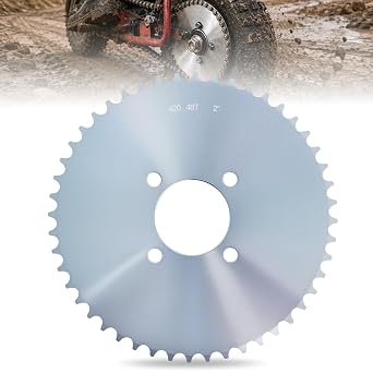 48 Tooth Go Kart Sprocket for #40#41 420 Chain | 2 Inch Bore Heavy Duty Steel Rear Axle Gear, 48T Chain Drive Sprocket for Go Kart, ATV, Mini Bike, Racing Kart, Farm Equipmen