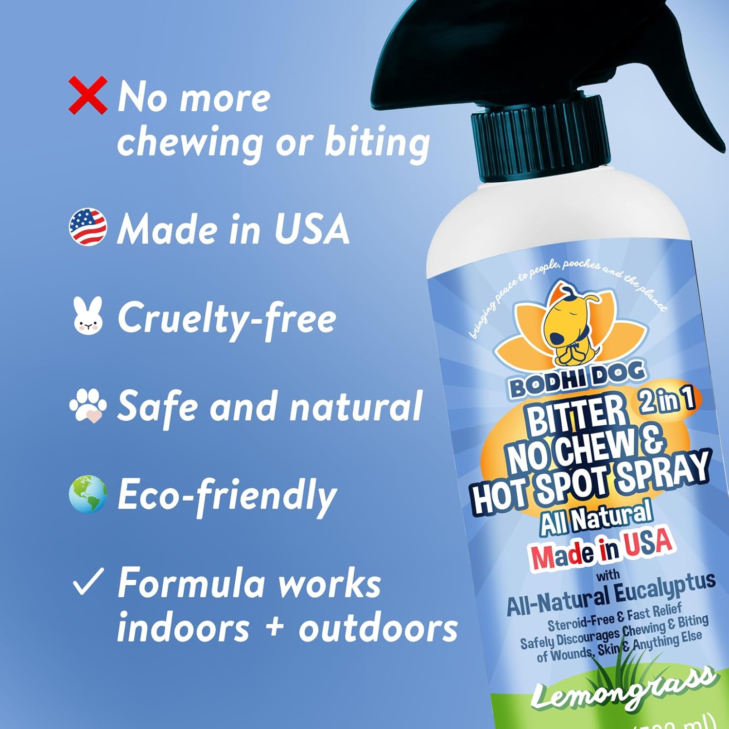 Bodhi Dog Bitter 2 in 1 No Chew 17oz + Peppermint Dental Water Addititve Bundle