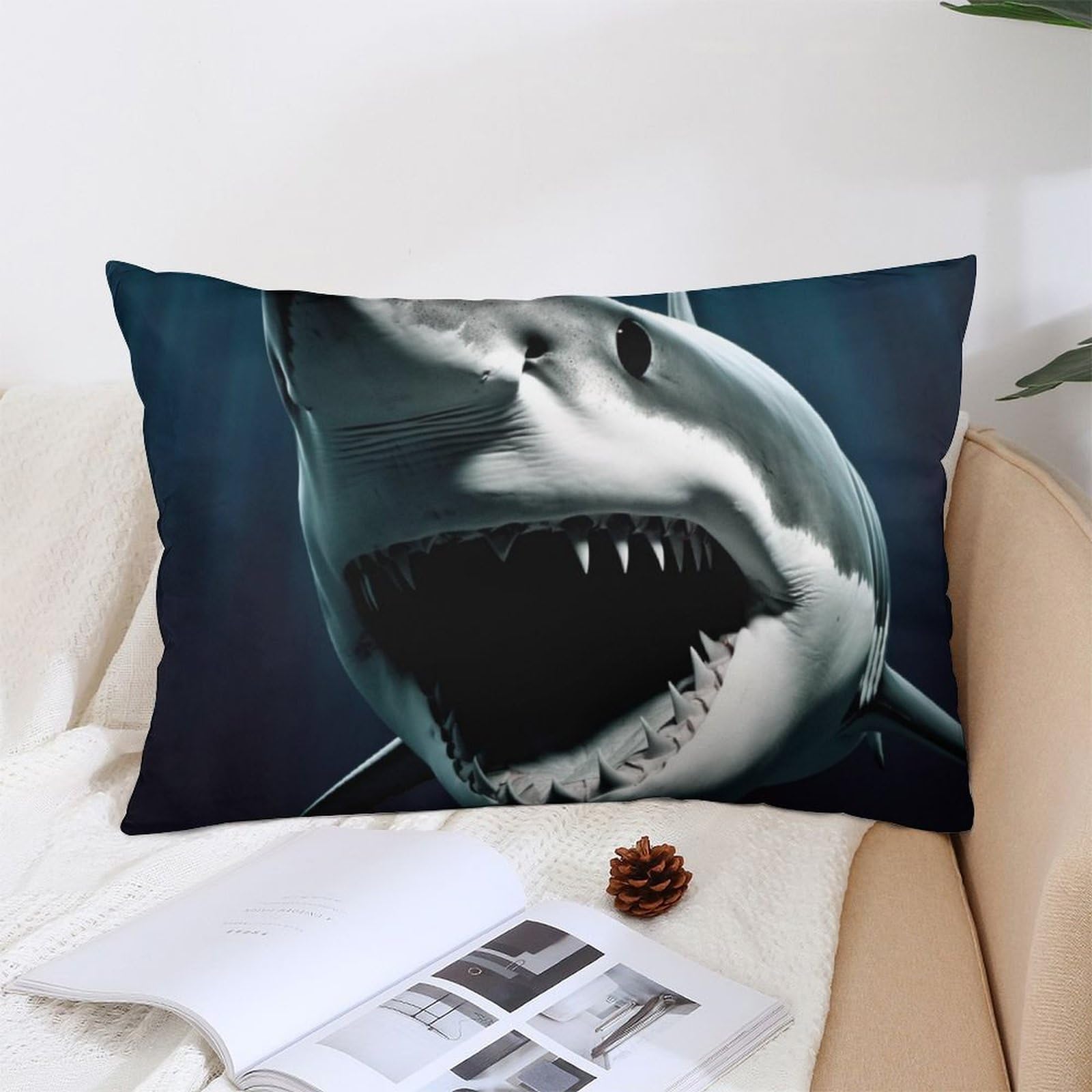 NTVOWPZO Decoration Throw Pillow Covers 12 "x20 Pillowcases Covers Shark Soft Pillowcases Modern Farmhouse Home Decor Sofa Cushions Covers for Couch Bed Living Room