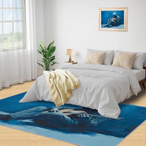 Miniatura 92 de Alfombra de instrumentos musicales – Alfombras de 4 x 5 pies para sala de estar, alfombra de área musical, alfombra de área musical, alfombra