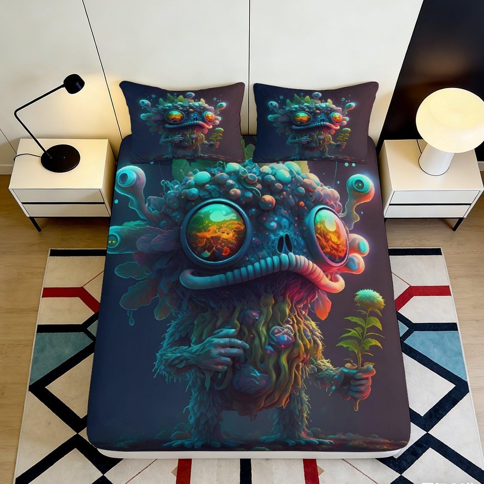 3D Printed Sunrise Fitted Sheet Microfiber Deep Pocket Non-Slip Bedroom Bedding Full Wrap Sunset Mattress Fitted Cover 200x200x25cm